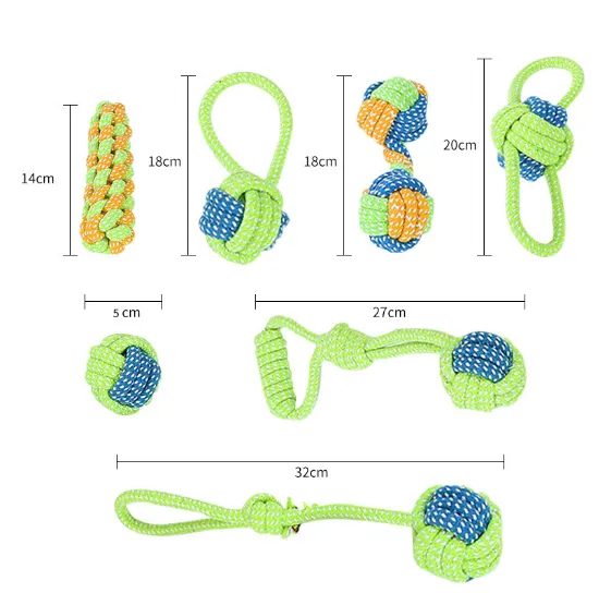 1PC Dog Chew toy, Playing Green Rope Ball Toys