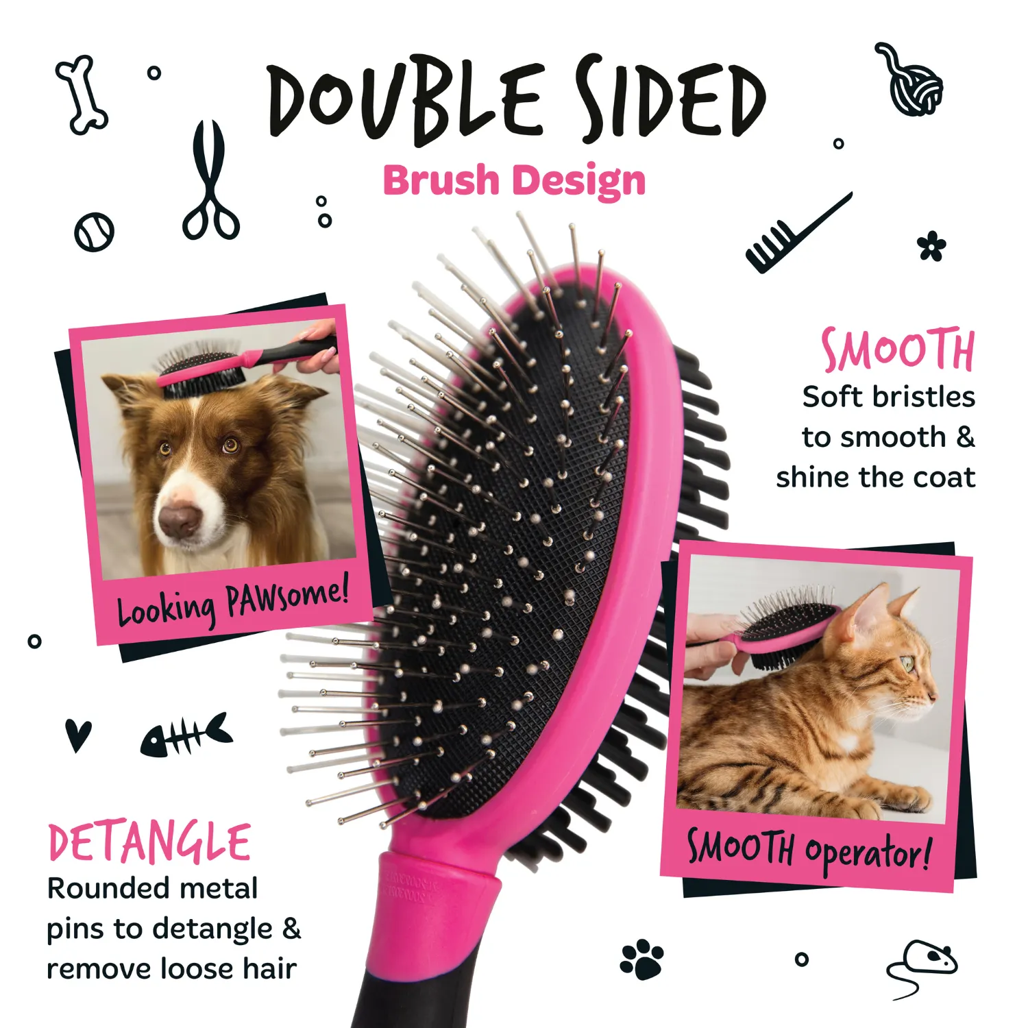 2 in 1 Double Sided Grooming Brush