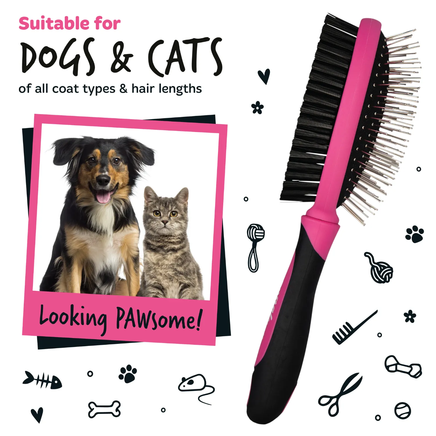 2 in 1 Double Sided Grooming Brush