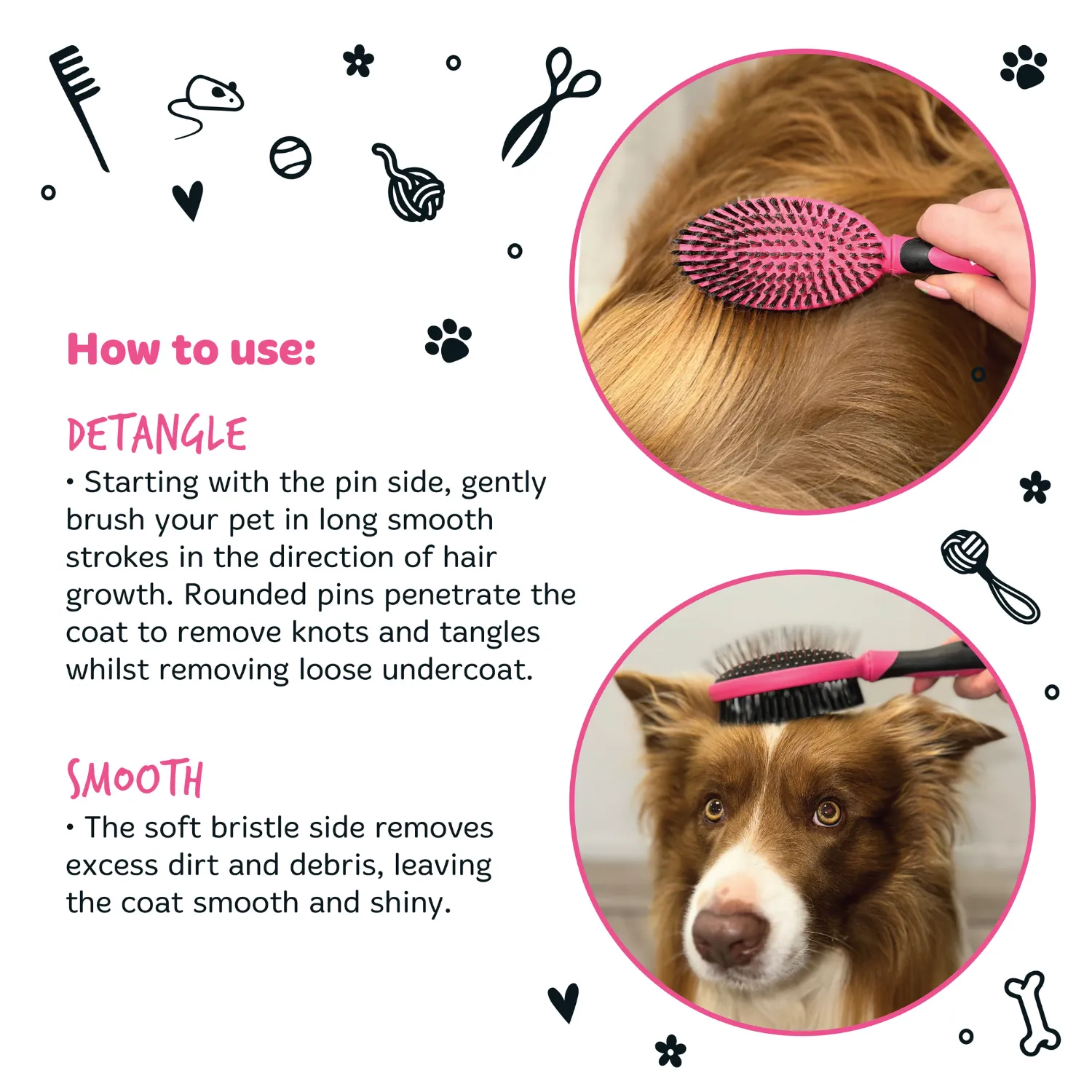 2 in 1 Double Sided Grooming Brush