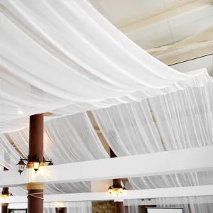 20ft Ceiling/Curtain Draping Sheer Voile Flame Retardant (FR)  - White