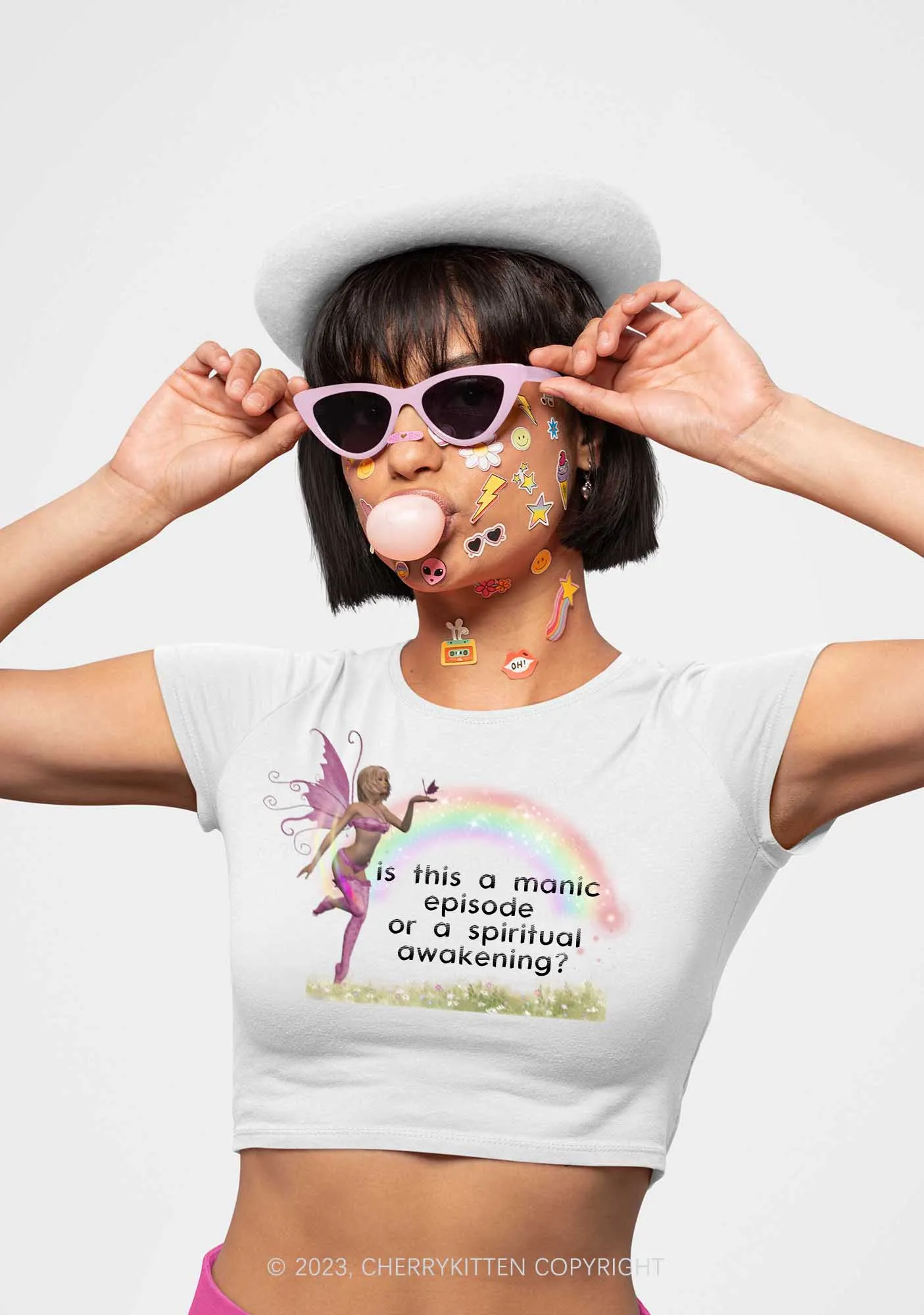 A Manic Episode Y2K Baby Tee Cherrykitten