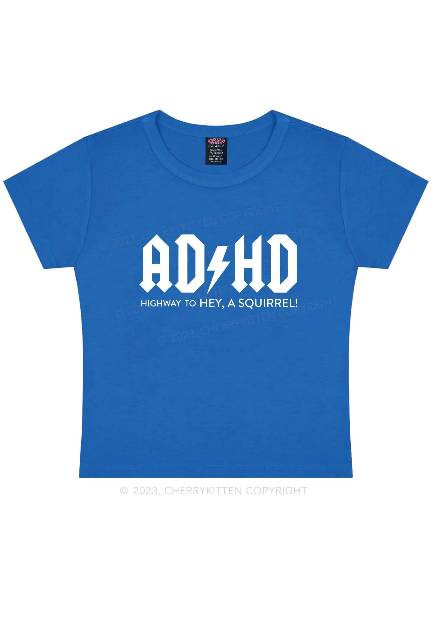 ADHD Hey A Squirrel Y2K Baby Tee Cherrykitten