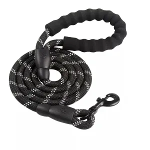 Braided Rope Leash - Black
