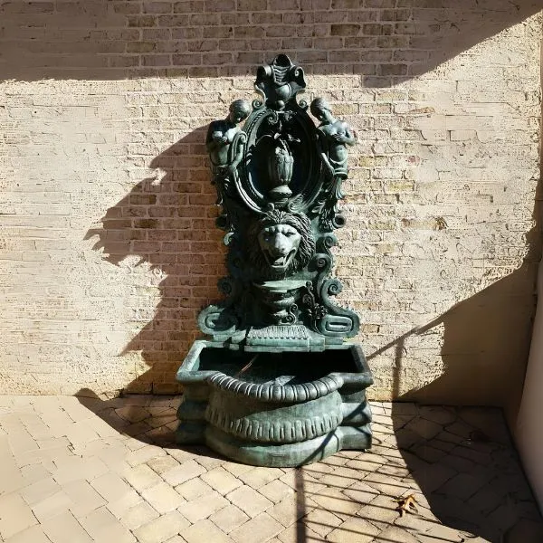 Bronze Lion Head & Nymph Wall Fountain Metropolitan Galleries