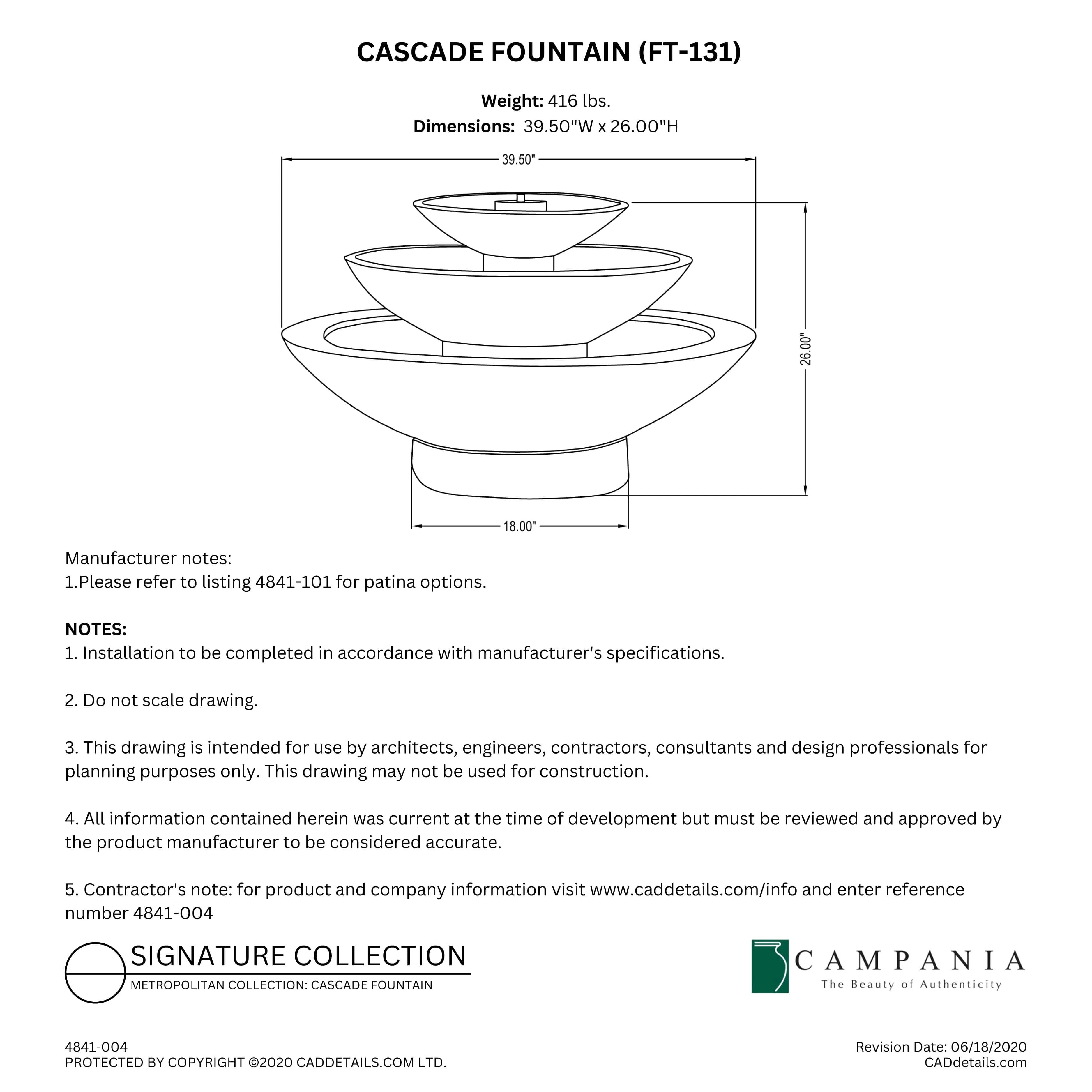 Cascade Fountain Campania International