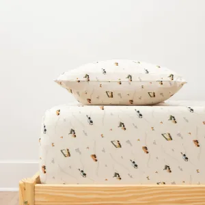 Construction Twin Sheet With Pillow Case