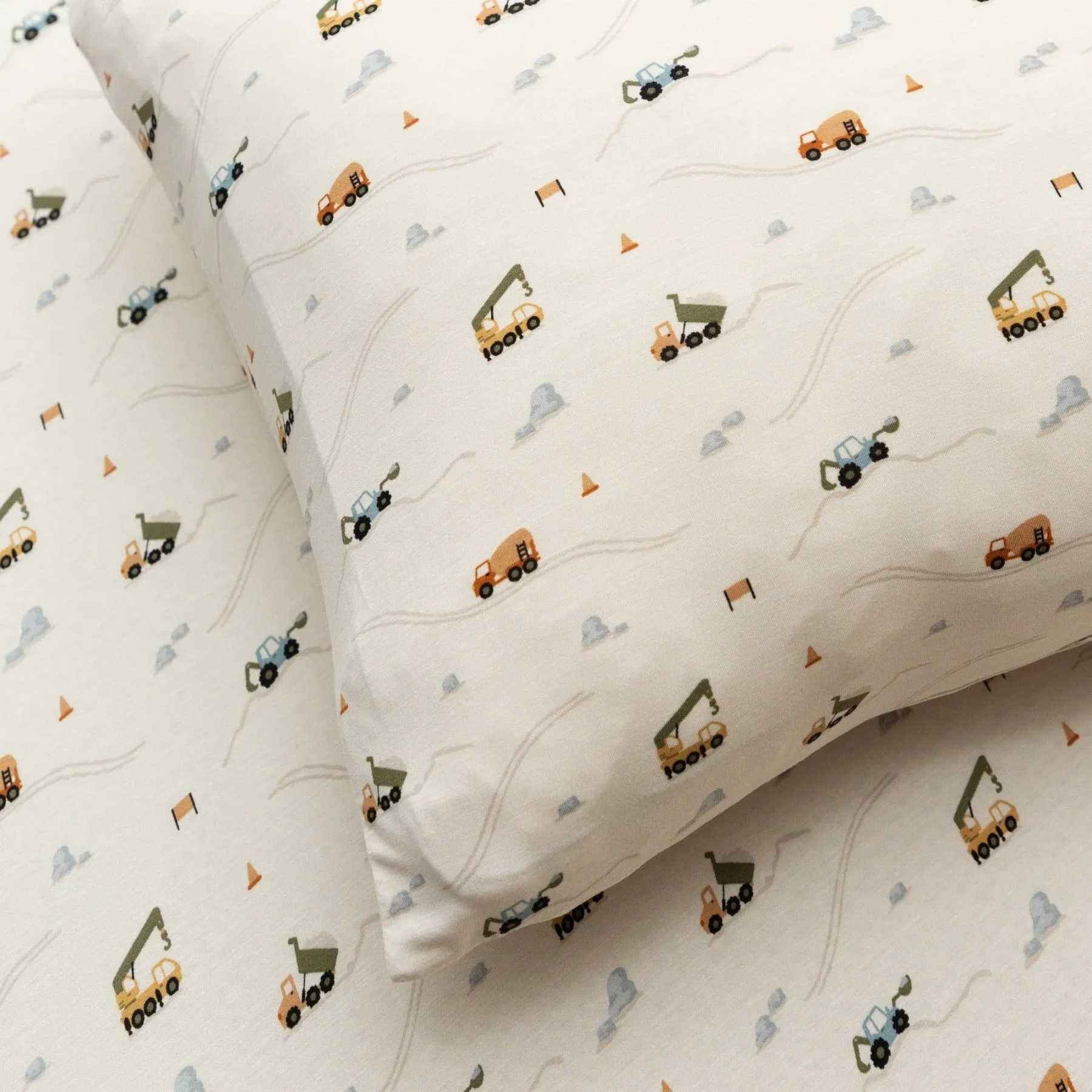 Construction Twin Sheet With Pillow Case
