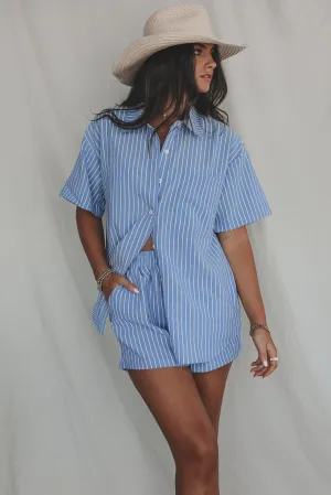 DEAL No Beach Blues Here Blue Striped Set