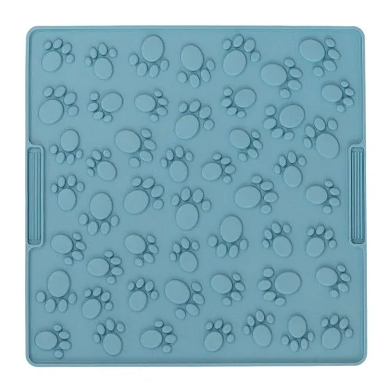Dexypaws Large Paw Print Enrichment Licking Mat, Sky Blue Cat Dog