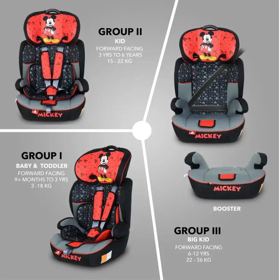 Disney Mickey Mouse Baby/Kids 3-in-1 Car Seat    Booster Seat (Group 1/2/3)