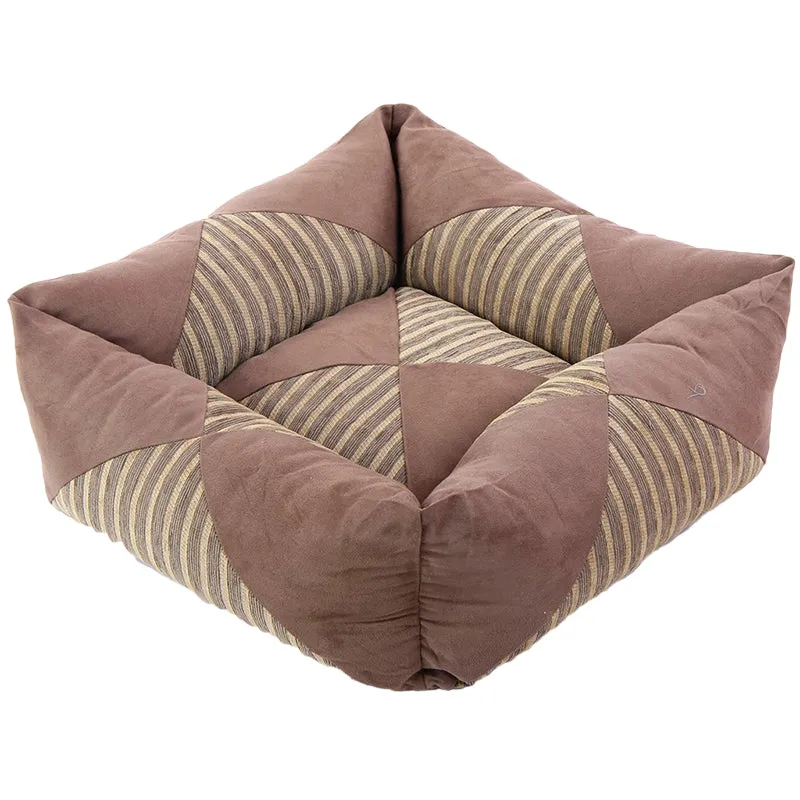 Dog Bed Super Soft Warm Cozy Cushioned Plush Doeskin Dog Bed Brown