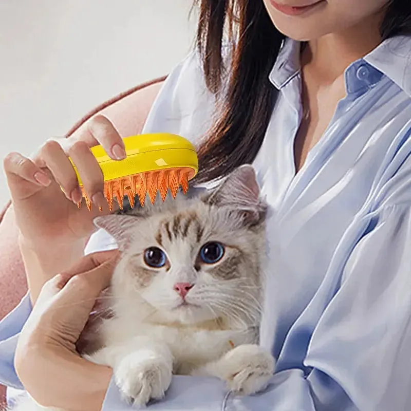 Dog/Cat Steam Brush with Electric Spray - For Massage & Pet Grooming