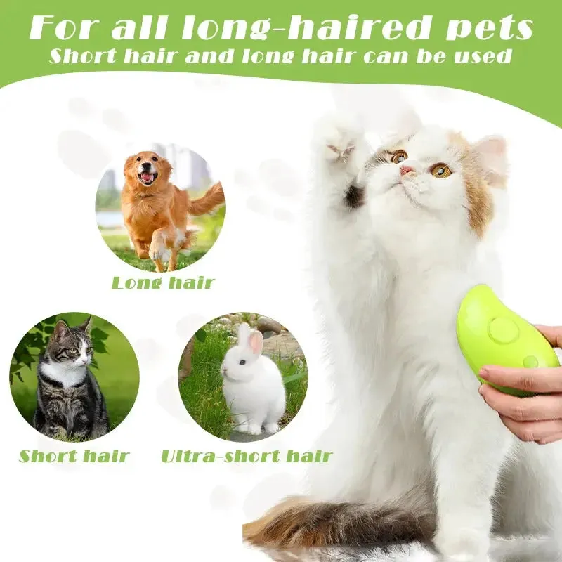 Dog/Cat Steam Brush with Electric Spray - For Massage & Pet Grooming
