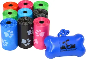 Downtown Pet Supply Dog Pet Waste Poop Bags with Leash Clip and Bag Dispenser - 180, 220, 500, 700, 880, 960, 2200 Bags