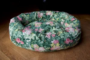 Green Floral Dog Bed