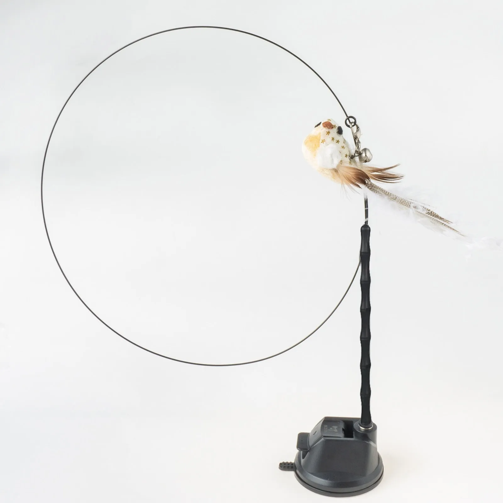 Handfree Bird/Feather Cat Wand with Bell Powerful Suction Cup Interactive Toys for Cats Kitten Hunting Exercise