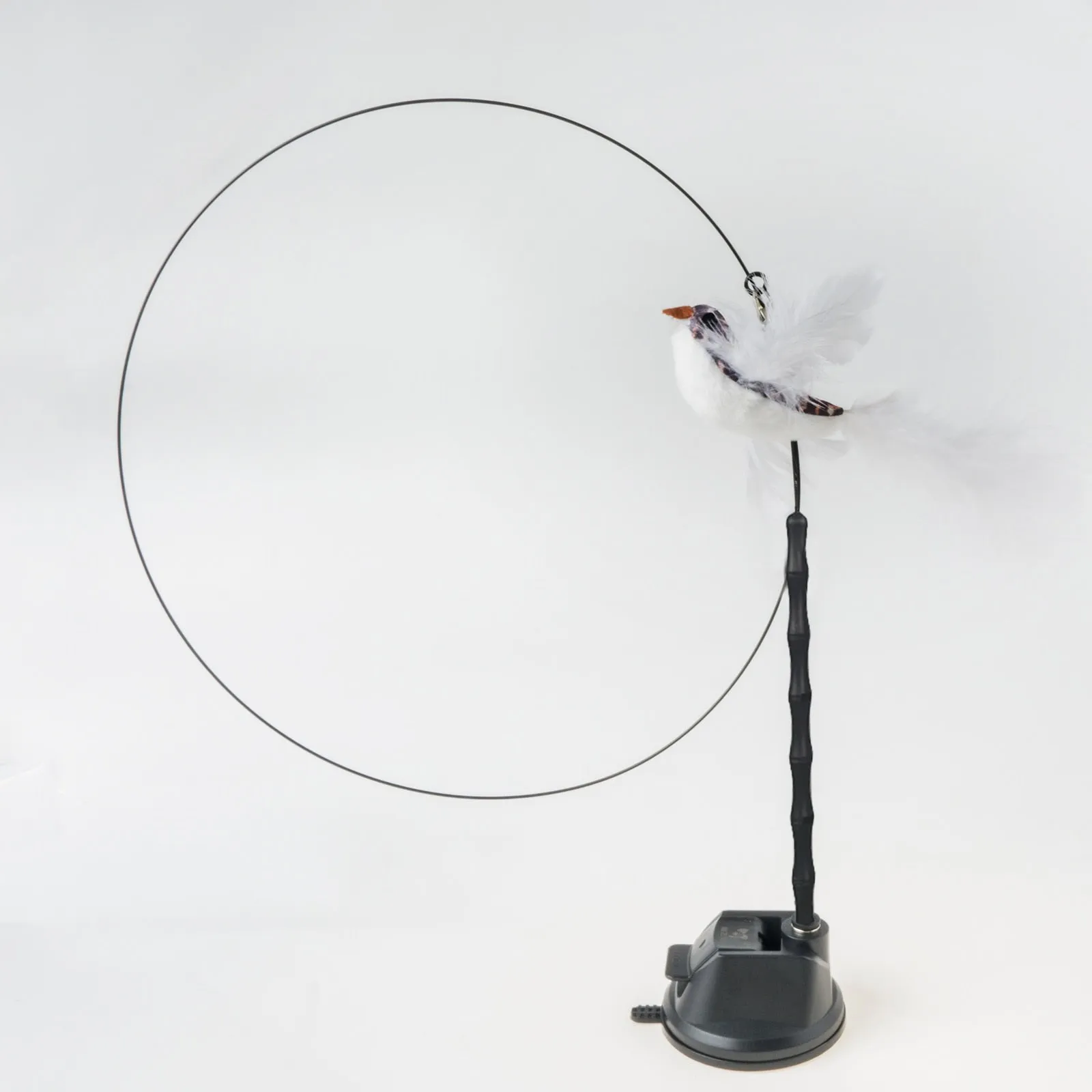 Handfree Bird/Feather Cat Wand with Bell Powerful Suction Cup Interactive Toys for Cats Kitten Hunting Exercise