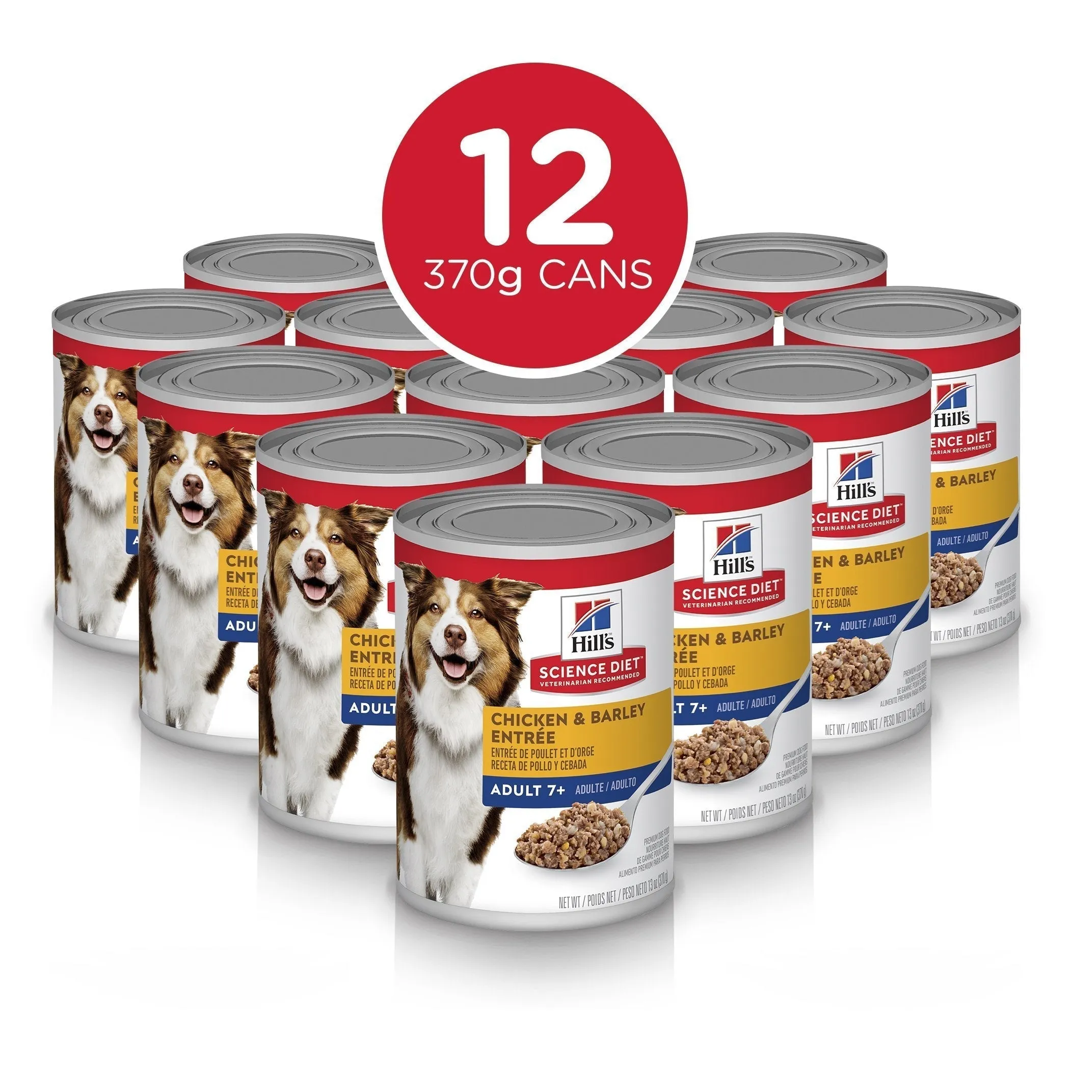Hills Science Diet Adult 7  Chicken and Barley Entree Canned Dog Food 370g x 12^^^