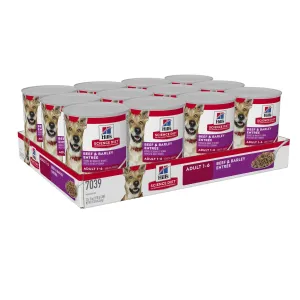 Hills Science Diet Adult Beef and Barley Entree Canned Dog Food 363g x 12^^^