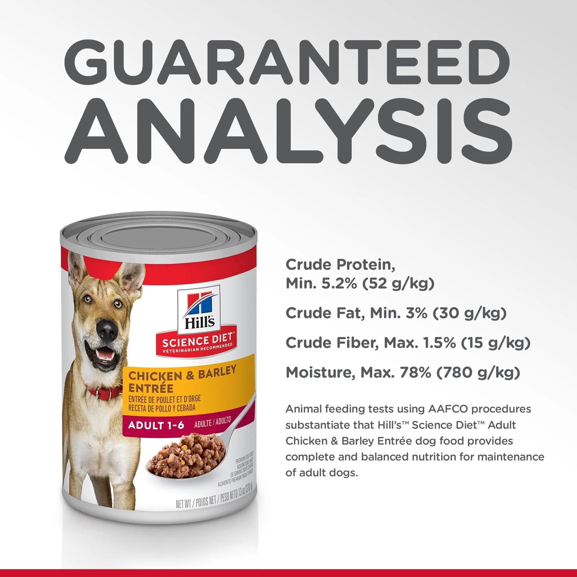 Hills Science Diet Adult Chicken and Barley Entree Canned Dog Food 370g