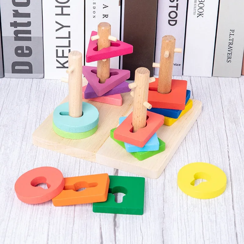 Interactive 3D Montessori Wooden Animal Puzzle for Age 0-6