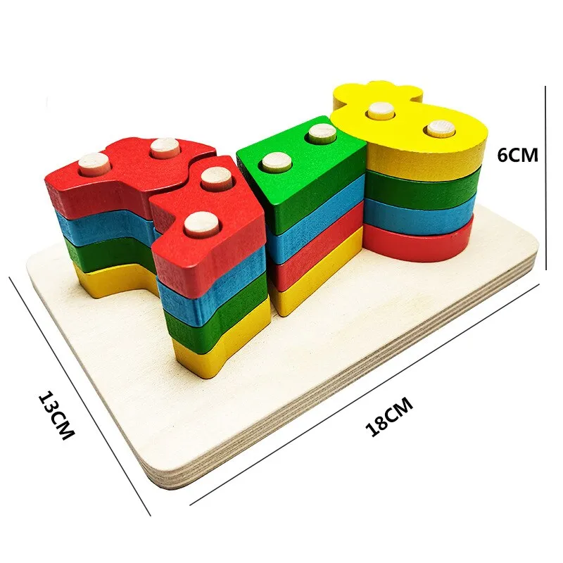 Interactive 3D Montessori Wooden Animal Puzzle for Age 0-6