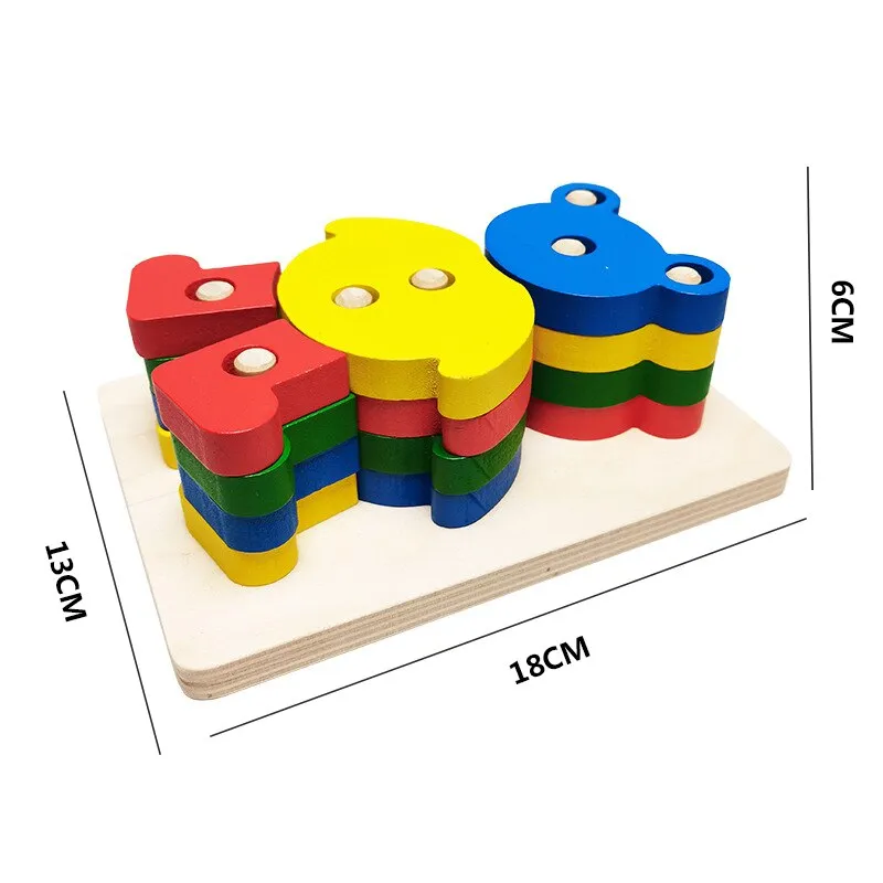 Interactive 3D Montessori Wooden Animal Puzzle for Age 0-6