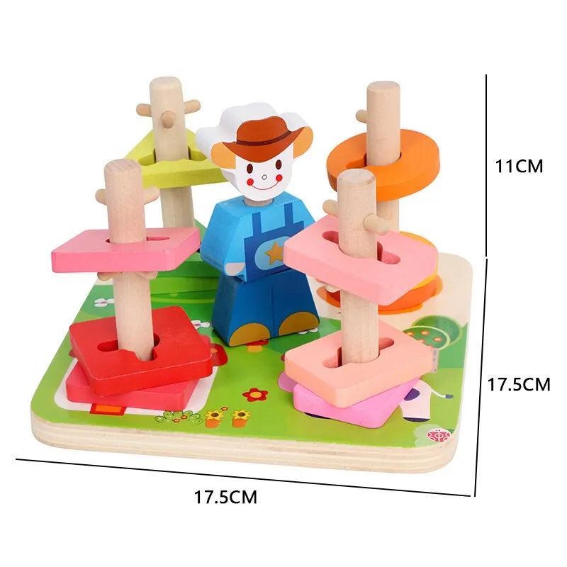 Interactive 3D Montessori Wooden Animal Puzzle for Age 0-6