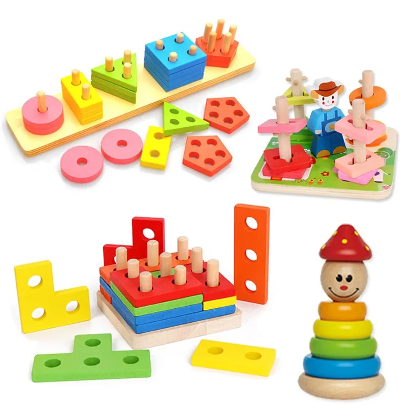 Interactive 3D Montessori Wooden Animal Puzzle for Age 0-6