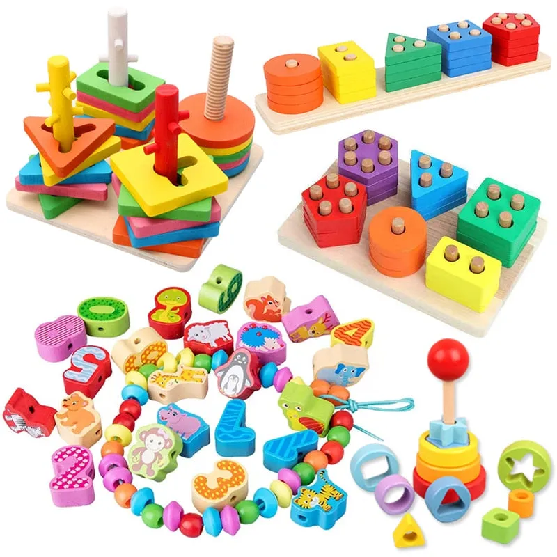 Interactive 3D Montessori Wooden Animal Puzzle for Age 0-6