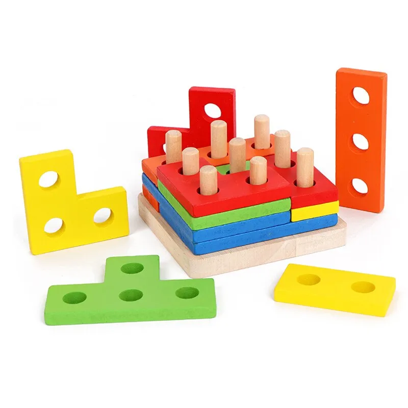 Interactive 3D Montessori Wooden Animal Puzzle for Age 0-6
