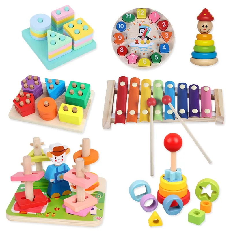 Interactive 3D Montessori Wooden Animal Puzzle for Age 0-6