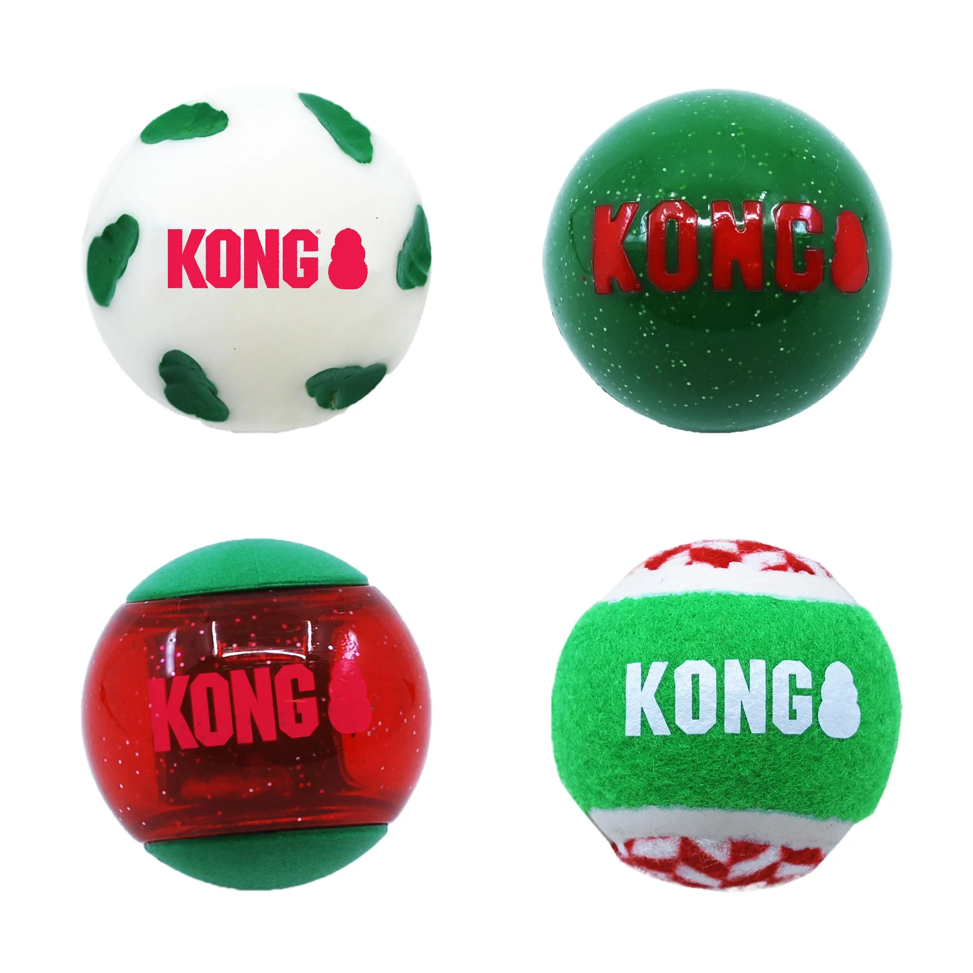 KONG - Holiday Occasions Signature Balls (Medium) (4pk)