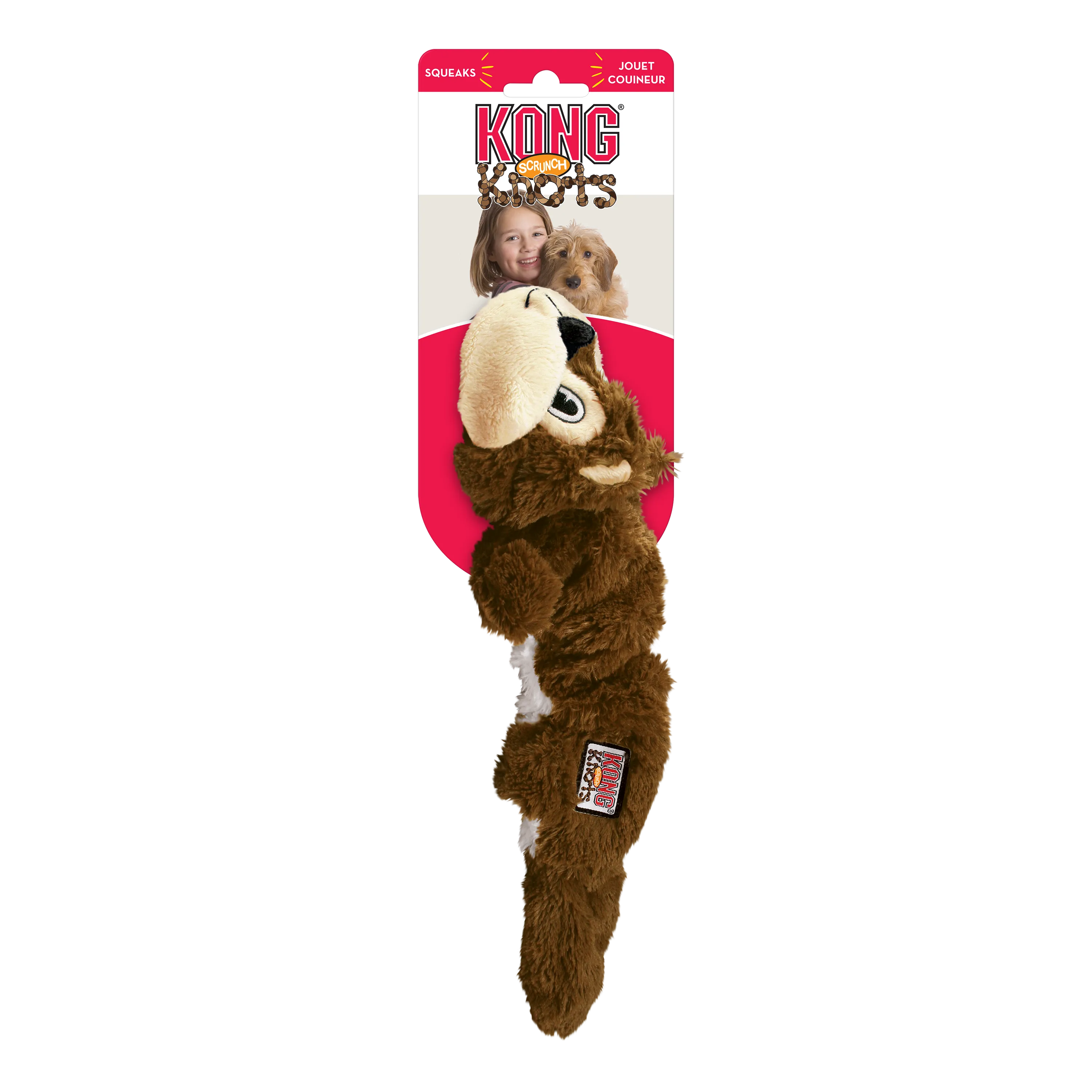 Kong Scrunch Knots Squirrel  Dog Toy