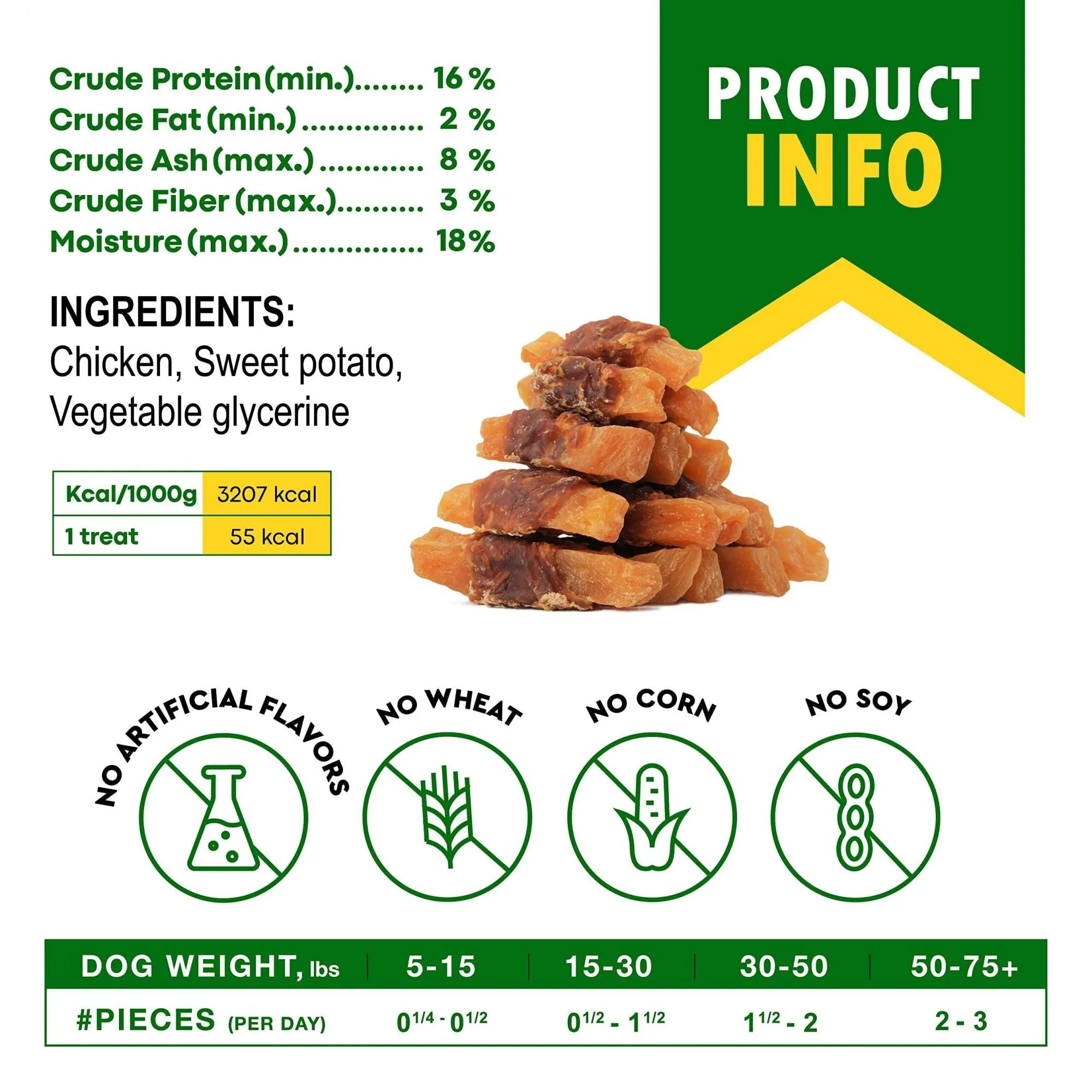 Natural Organic Sweet Potato Wrapped with Chicken Treats for Dogs