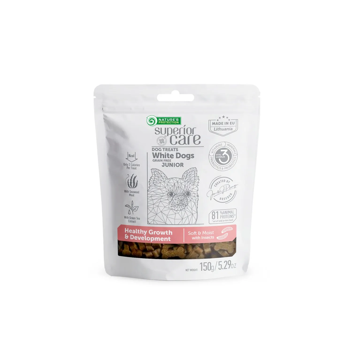 Nature's Protection Superior Care complementary grain free feed - snacks to support healthy growth and development with insects for junior dogs