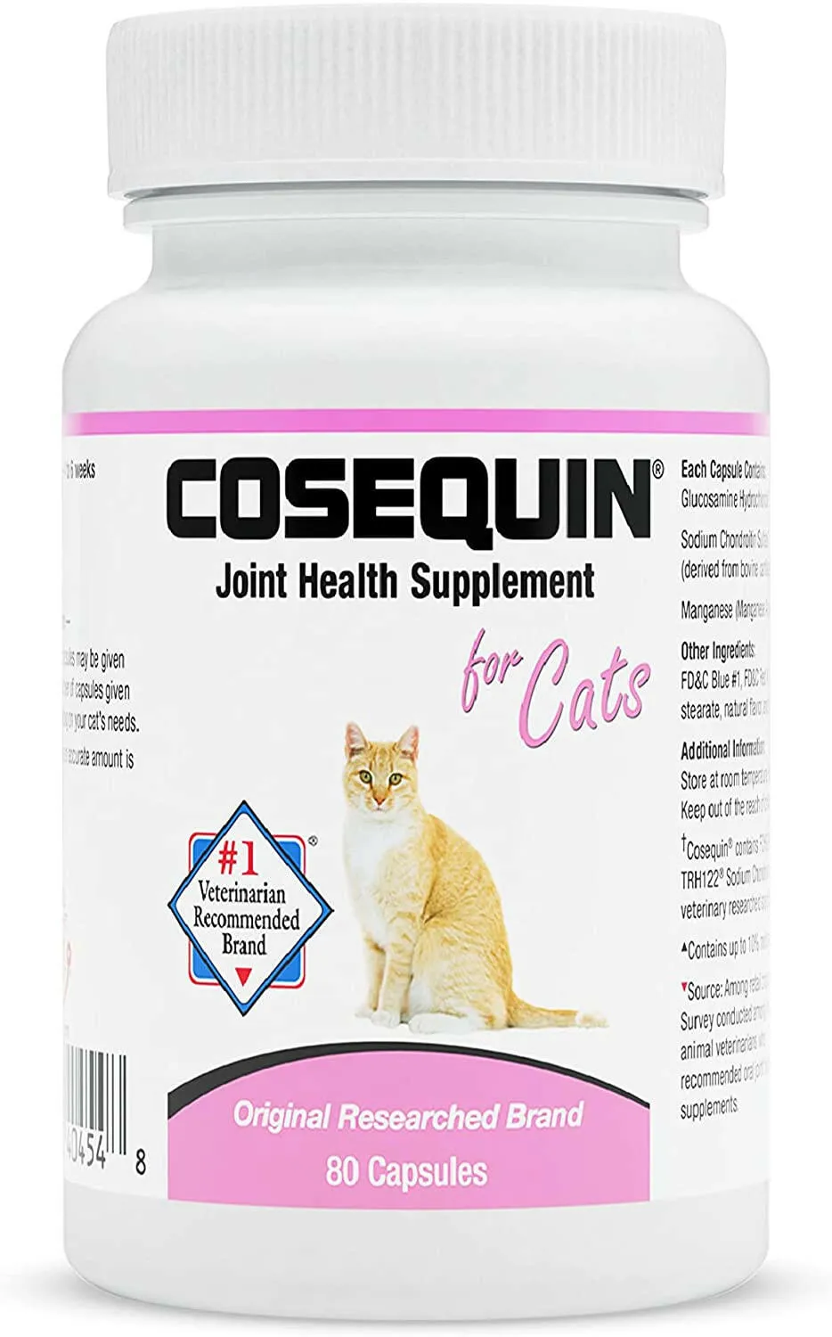 Nutramax Cosequin Joint Health Supplement for Cats - With Glucosamine and Chondroitin, 80 Capsules