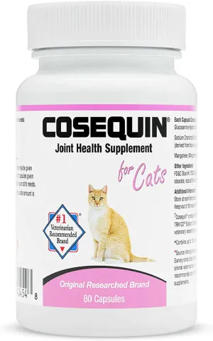 Nutramax Cosequin Joint Health Supplement for Cats - With Glucosamine and Chondroitin, 80 Capsules