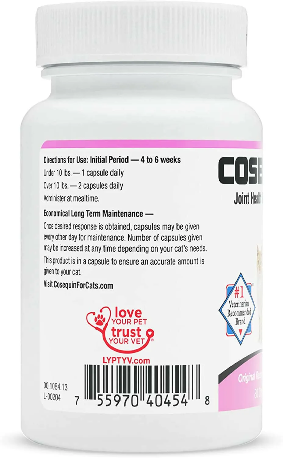 Nutramax Cosequin Joint Health Supplement for Cats - With Glucosamine and Chondroitin, 80 Capsules