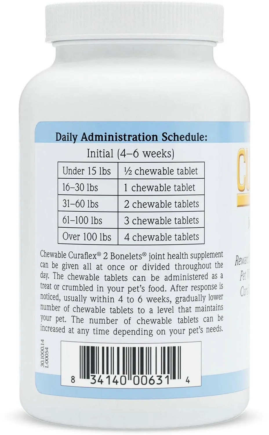 Nutramax Curaflex 2 Joint Health Supplement for Dogs, 120 Chewable Tablets