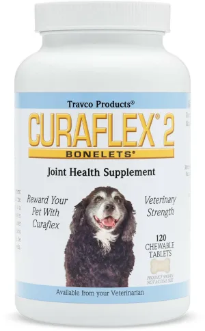 Nutramax Curaflex 2 Joint Health Supplement for Dogs, 120 Chewable Tablets