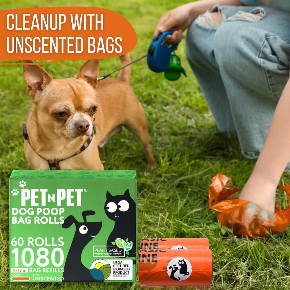 Orange Dog Poop Bags 1080