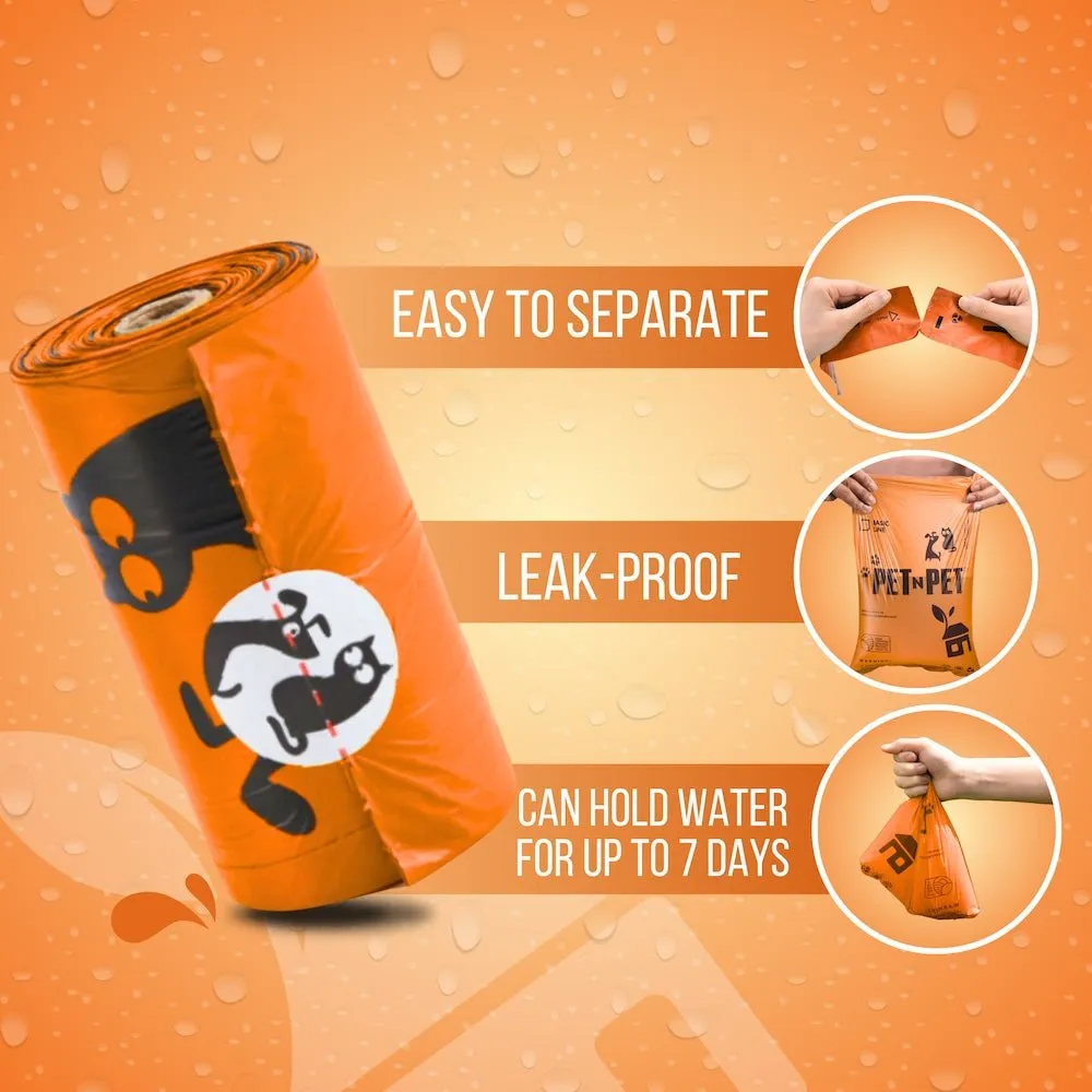Orange Dog Poop Bags 1080