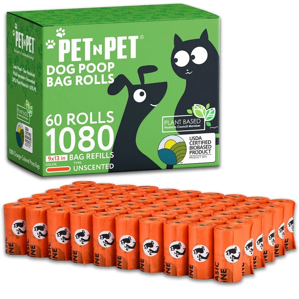 Orange Dog Poop Bags 1080