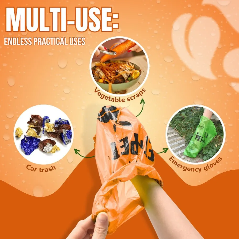 Orange Dog Poop Bags 1080