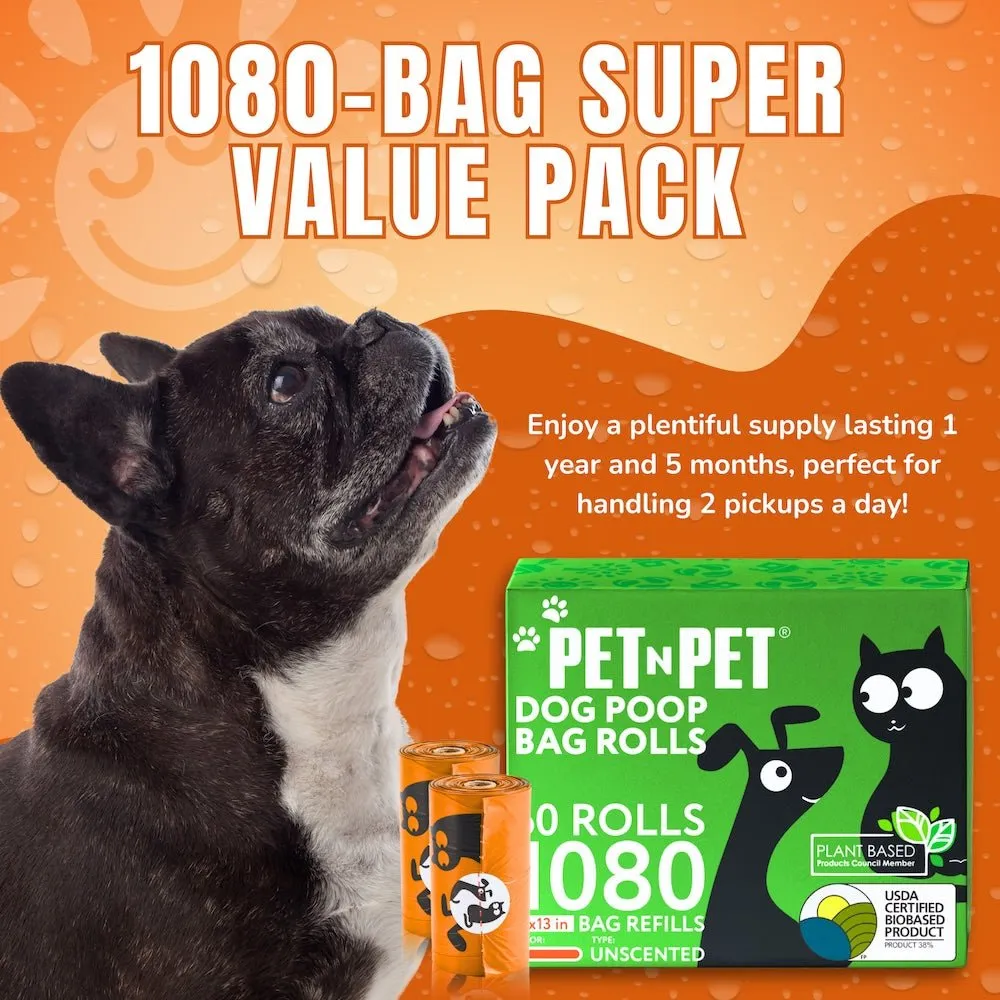 Orange Dog Poop Bags 1080