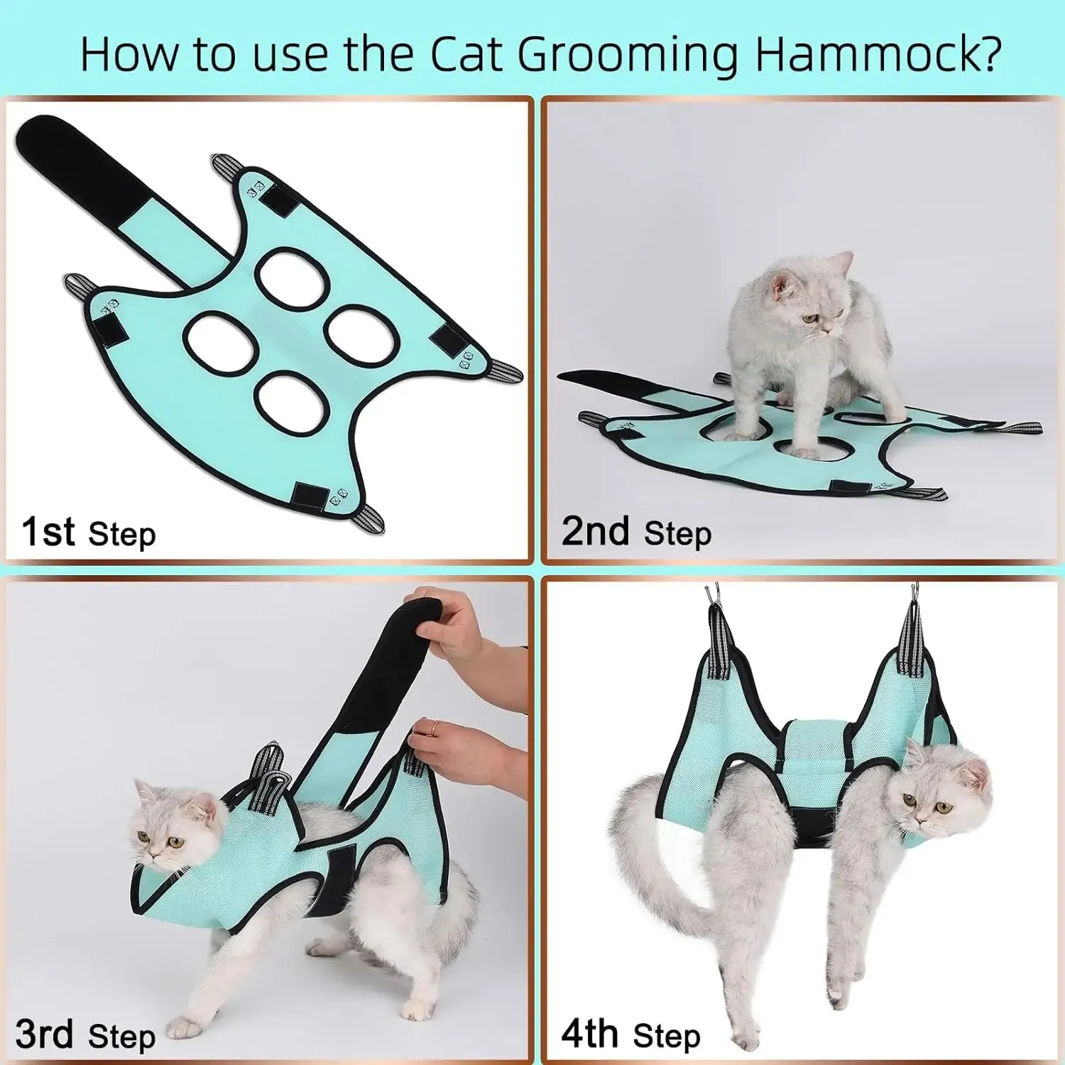 Pet Grooming Hammock for Cats and Small Dogs - Nail Trimming and Care Accessory