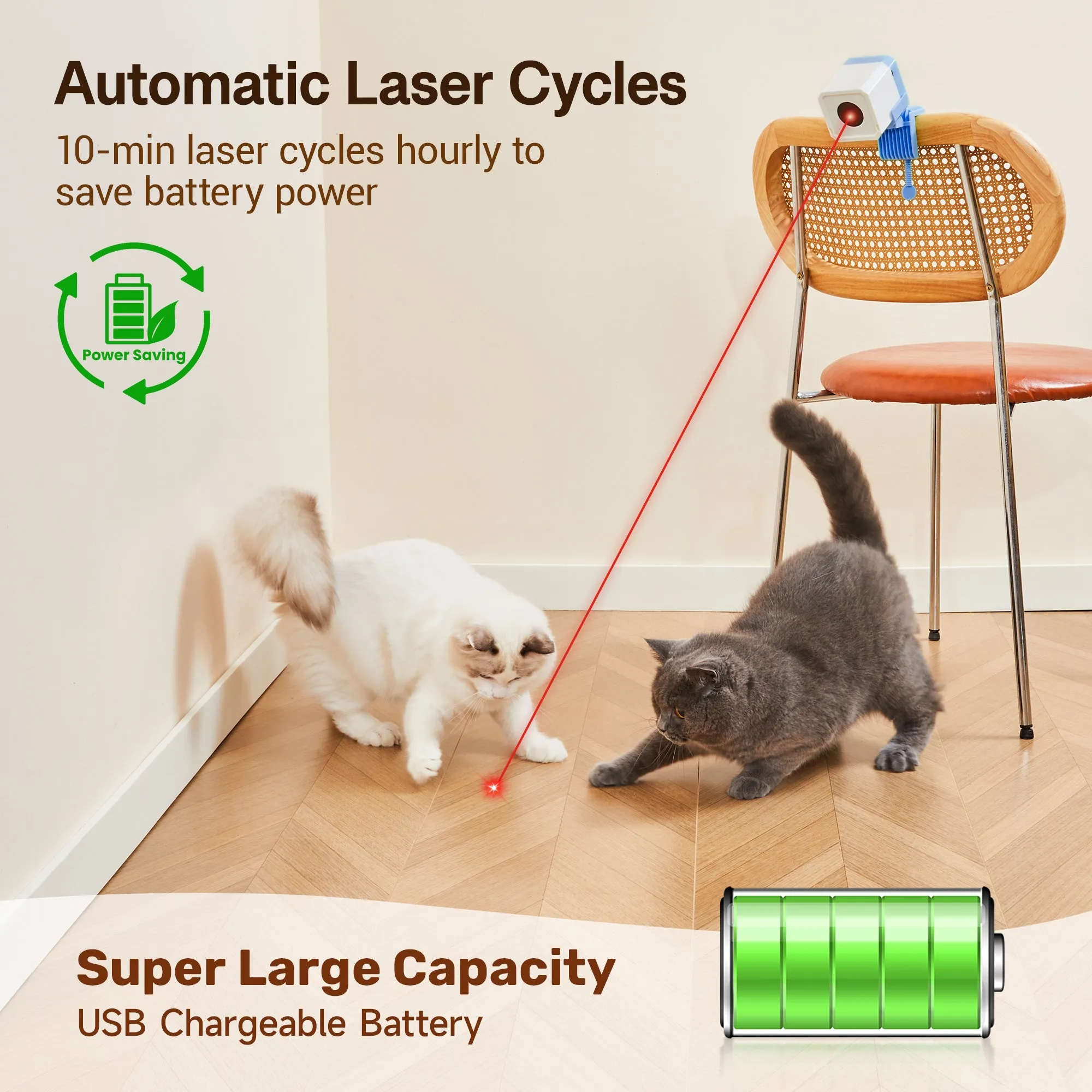 Potaroma Laser Cat Toys Automatic, Truly Random Laser,  Chargeable Kitten Toy