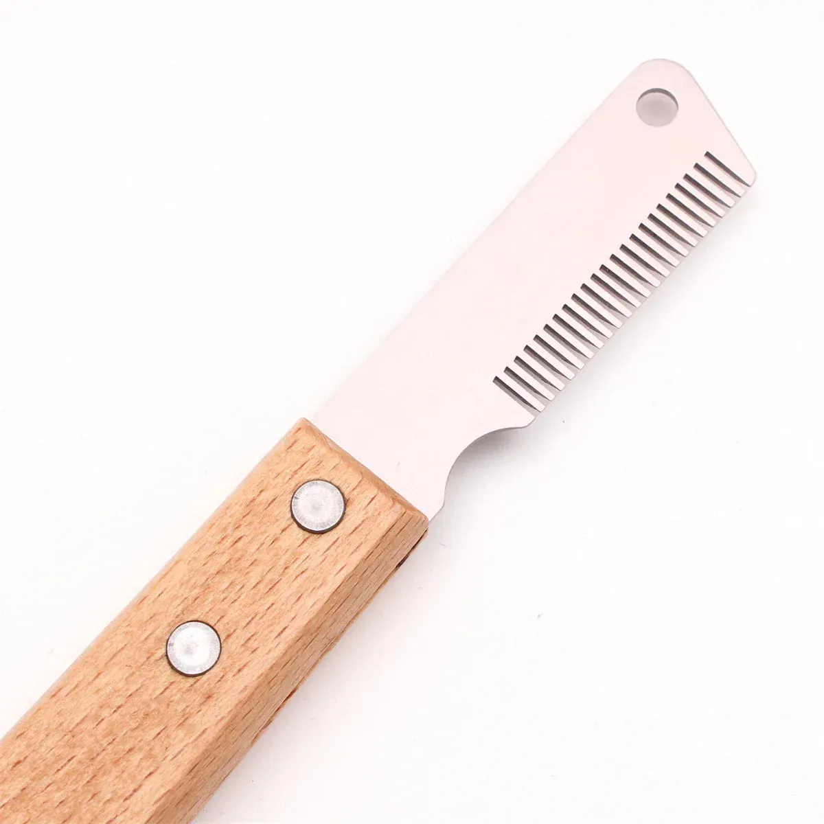 Professional Dog Grooming Stripping Knife with Wooden Handle